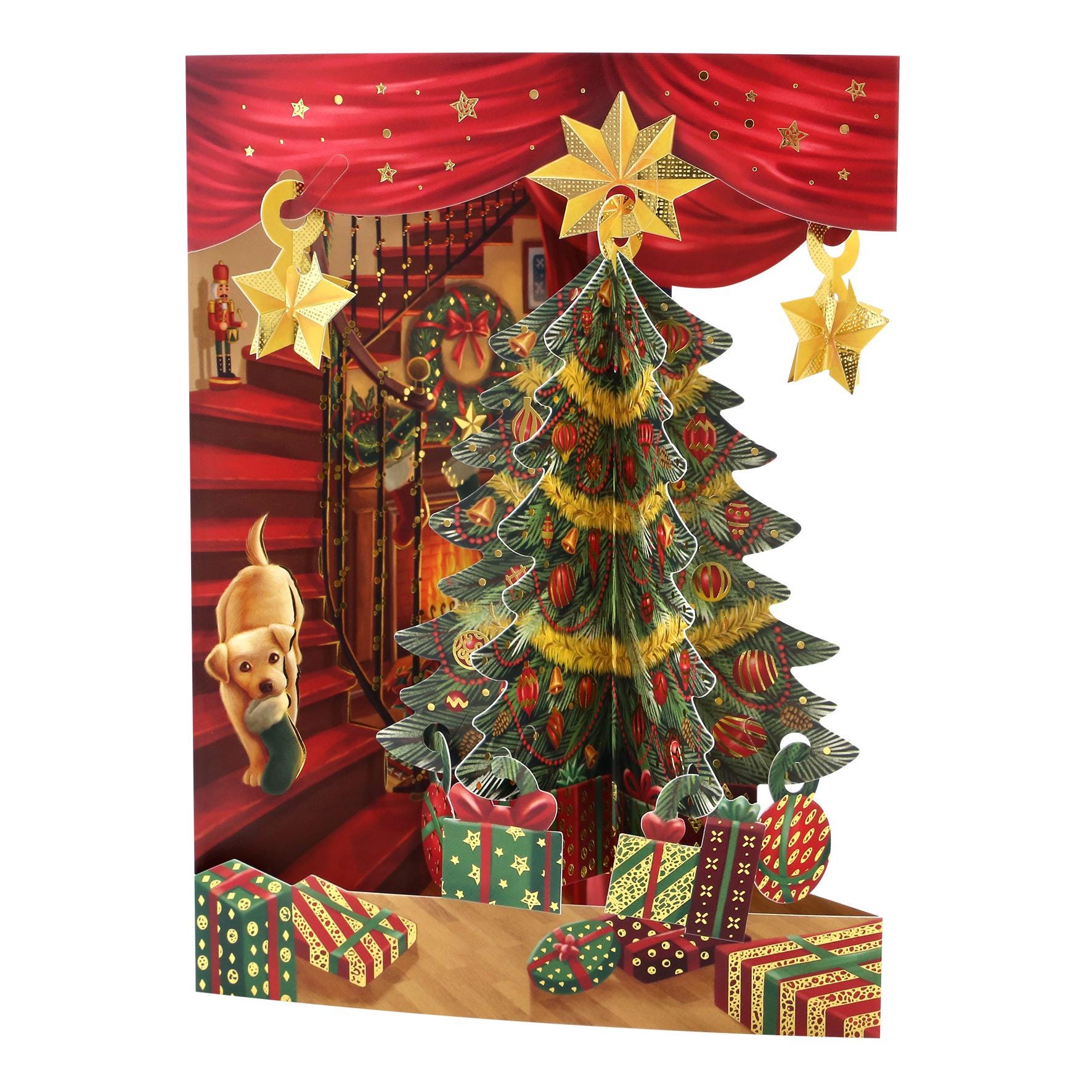 クリスマスツリー 14.5 x 19.5 x 12 cm - 3Dポップアップスイング