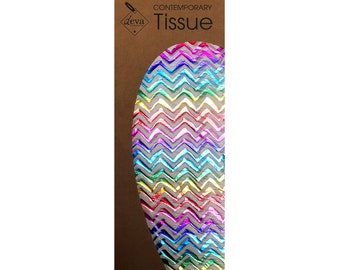 Multicolourrood Zig Zag Folie Tissue Deva Tissue Inpakpapier 4 vellen 50 x 70 cm zacht gevouwen