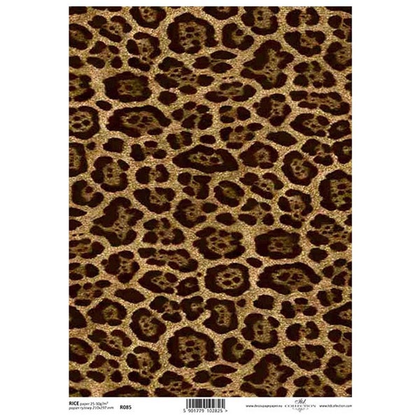 Leopard Print ITD A4 Rice Paper Mulberry Paper for Decoupage 210 x 297 mm Free Post in UK