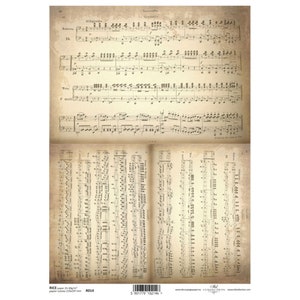 Music Notes Rijstpapier ITD A4 Rijstpapier Moerbeipapier voor decoupage 210 x 297 mm Gratis post in Groot-Brittannië