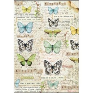Butterfly Stamperia A4 Rice Paper Mulberry Paper Decoupage 210 x 297 mm Free Post in UK