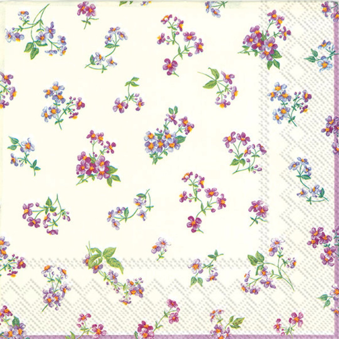IHR Prbellina Servietten (25x25 Cm) – Floral Bedruckt, 3-lagig, 20 Stück Für Cocktails & Tee