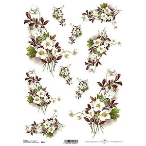 Bloemen Posy Rijstpapier ITD A4 Rijstpapier Mulberry Papier voor Decoupage 210 x 297 mm Gratis Post in UK