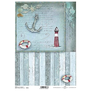 Lighthouse Seaside ITD A4 Rice Paper Mulberry Paper for Decoupage 210 x 297 mm Free Post in UK