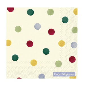 Emma Bridgewater Polka Dots Cream IHR Papier-Servietten 33 cm quadratisch 3-lagige Lunch-Servietten