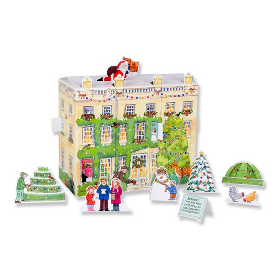 Alison Gardiner Calendario Dell'Avvento 3D Highgrove - 24 Porte Apribili - Modello Cartonato Di Highgrove House - Dimensioni 26x22x13 Cm