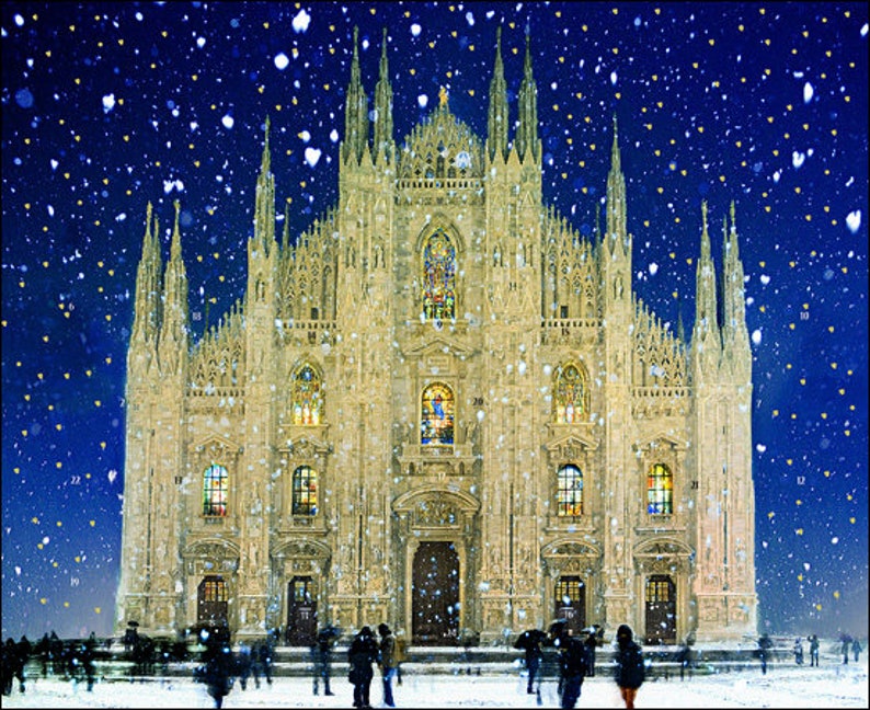 Milan Cathedral 3 D Grand Advent Calendar 442 x 362mm Caltime with 24 doors to open on the countdown to Christmas image 1