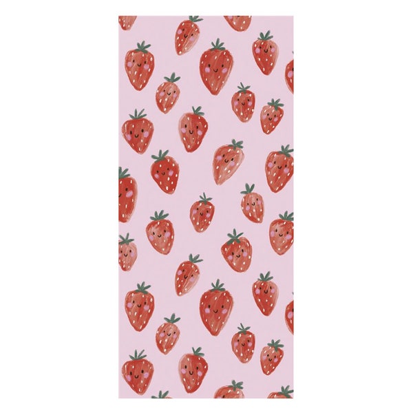 Papier d'emballage de soie Sweet Strawberries Glick 4 feuilles 50 x 75 cm pliées en un paquet