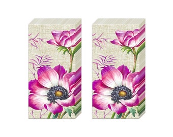 Ava Pink Floral Pocket Novelty Tissues 2 packs of 10 IHR Tissues 4 ply 20 cm square