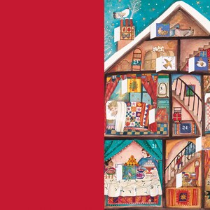Huisadventskalenderkaart met envelop 170 x 120 mm Roger la Borde 24 kleine deurtjes om te openen