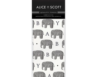 Carta da regalo Alice Scott Baby Elefante 4 fogli 50 x 75 cm piegati in una confezione
