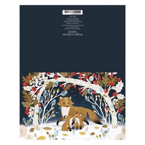 Impressions de pattes de renards des neiges, feuille d'or Petite Noël, 8 cartes avec enveloppes 150 x 90 mm Roger la Borde