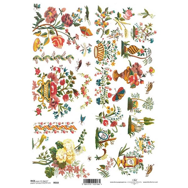 Floral Rice Paper Decoupage Etsy