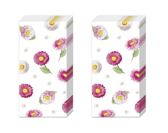 Bellies Allover Daisy Flowers Novelty Tissues 2 packs of 10 IHR Tissues 4 ply 20 cm square