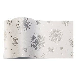 Diamond Snowflakes Metallic Christmas Tissue Wrapping Paper Satinwrap 5 sheets 50 x 75 cm folded into a pack