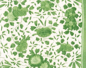 Serwetki papierowe Delft Green Caspari, kwadratowe, 25 cm, 3-warstwowe, serwetki koktajlowe