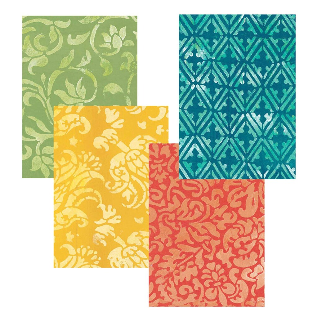 Patterns Notelets Caspari 8 Assorted Cards of Four Designs With ...