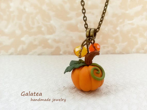 MysticMerchant Gifts Fall or Thanksgiving Pumpkin Necklace