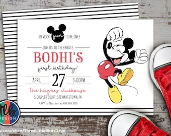 Mickey Mouse Invite Etsy