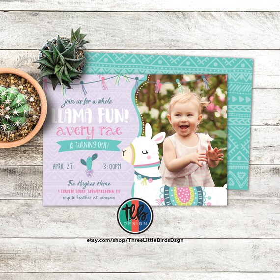 Llama Invitation, Llama Birthday Invitation, Llama Invite, Llama Party, Llama Fun Birthday Party, Personalized, Llama Fun, Printable Il_570xn