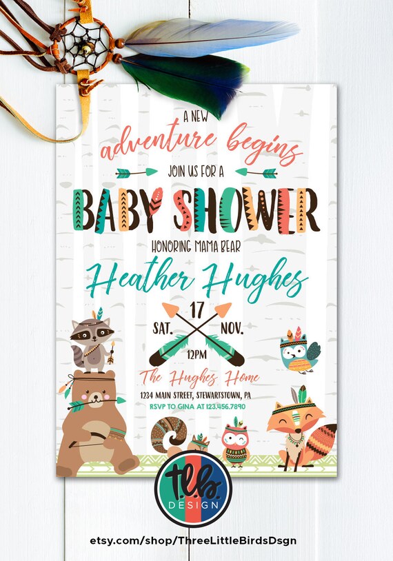 tribal baby shower invitations