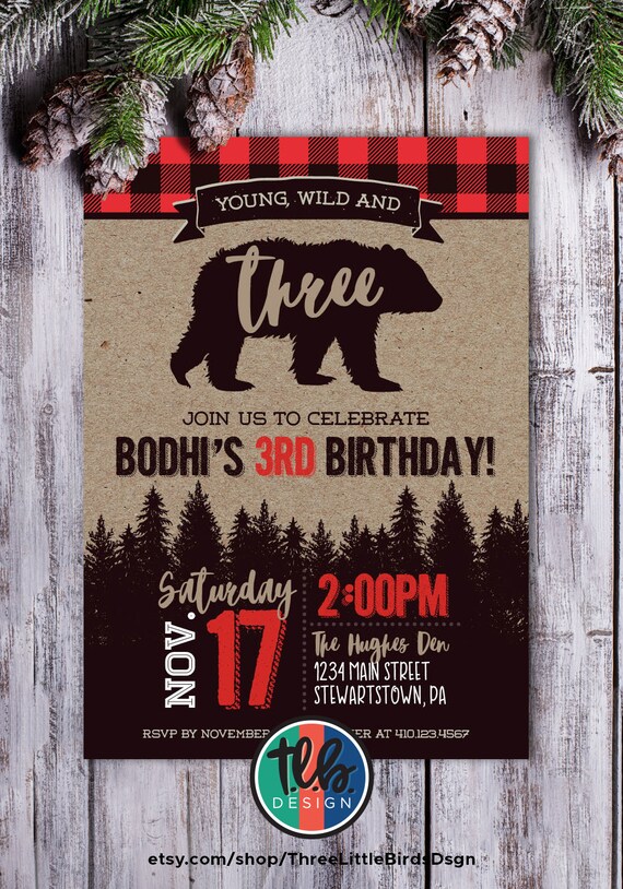 Jeune Sauvage Et Invitation Danniversaire Bucheron Trois Ours Etsy Jeune Sauvage Et Invitation Danniversaire Bucheron Trois Ours Etsy