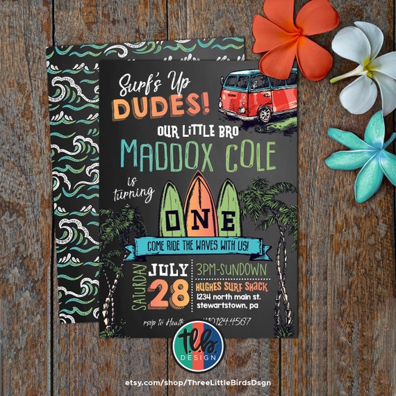 Surf's Up birthday invitation surf's up invite surfer birthday party boy birthday invite surfing birthday surf birthday surfing invitation Il_570xn