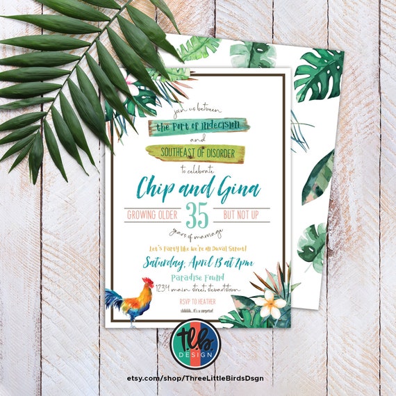 key west anniversary invite tropical anniversary celebration jimmy buffett key west island state of mind growing older but not up invitation Il_570xn