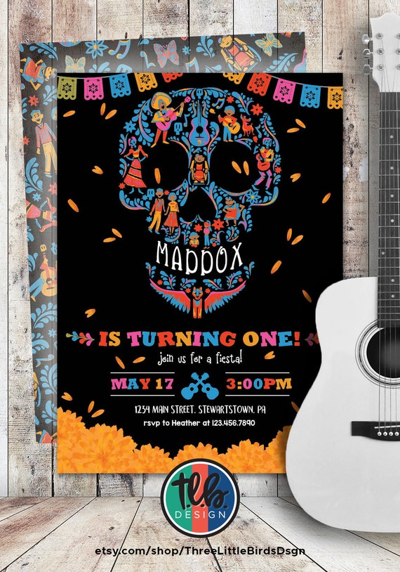 Coco Birthday Invitation Coco birthday invite Disney Inspired Coco Invitation CoCo inspired birthday mexican birthday dia de los muertos Il_570xn