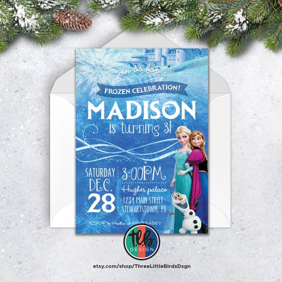 digital Frozen birthday invitation Frozen invite Frozen party Elsa Invitation Anna Invitation Disney Frozen invitation Il_570xn