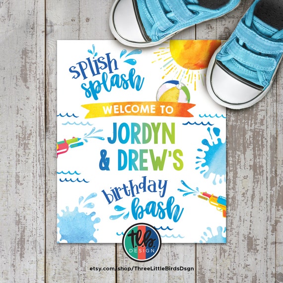 Splish Splash Anniversaire Bash Freres Et Sœurs Anniversaire Etsy France