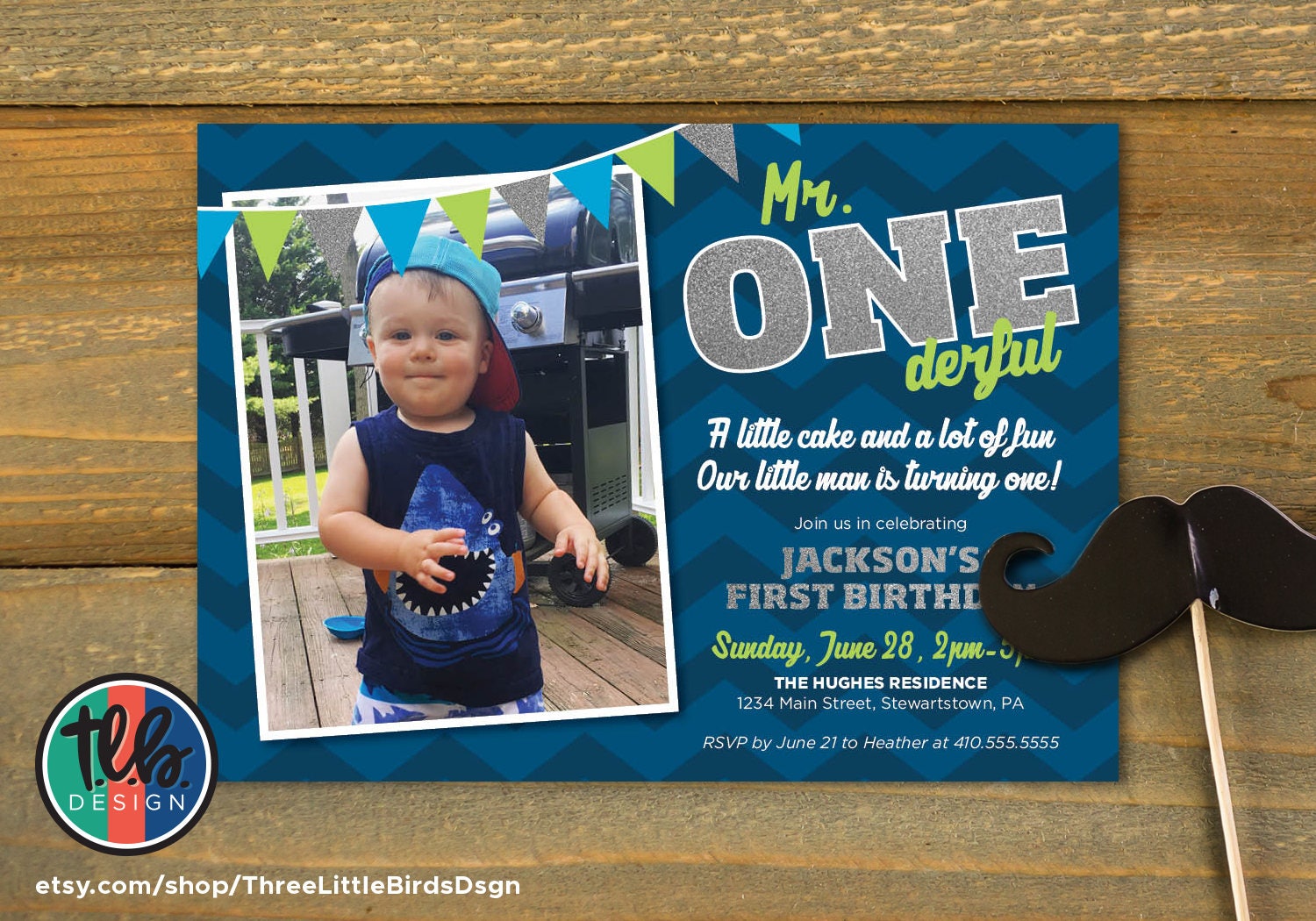 Boy first birthday invite 1st birthday printable invitation Etsy