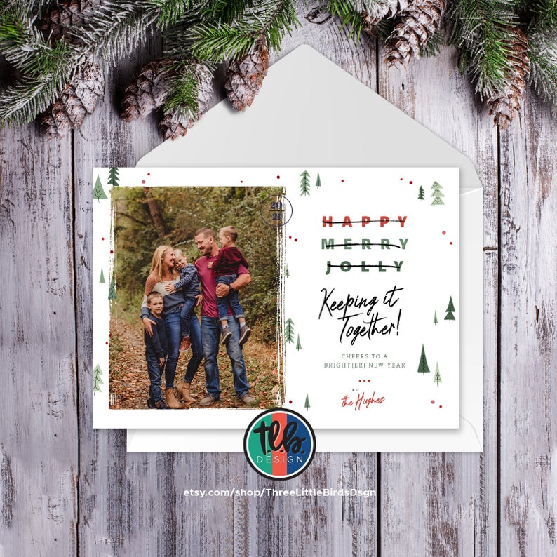 Funny 2021 Christmas Card Keeping It Together Funny Photo Etsy