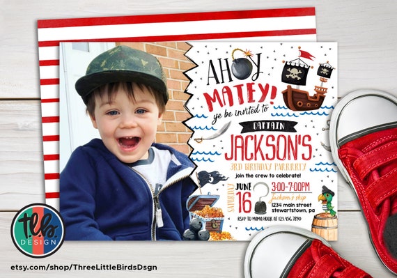Pirate Birthday Invitation Pirate Invite Pirate Party Pirate Ship Treasure Pirate Birthday Invite Pirate Invitation ahoy matey parrot Il_570xn