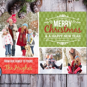 Family Christmas Card Printable Holiday Card With Personalized Etsy
