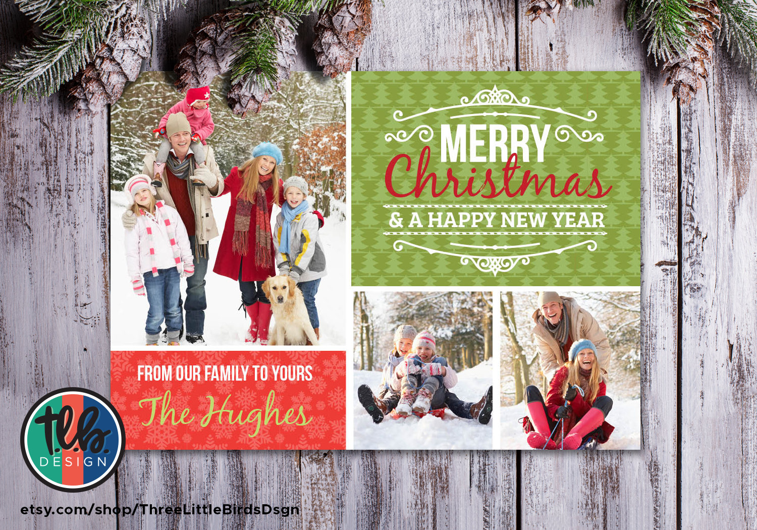 Family Christmas card printable holiday card with personalized Etsy
