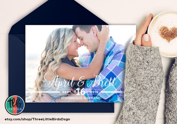 beached themed save the date photo card chic save the date card wedding save the date card nautical save the date with ropes Il_570xn