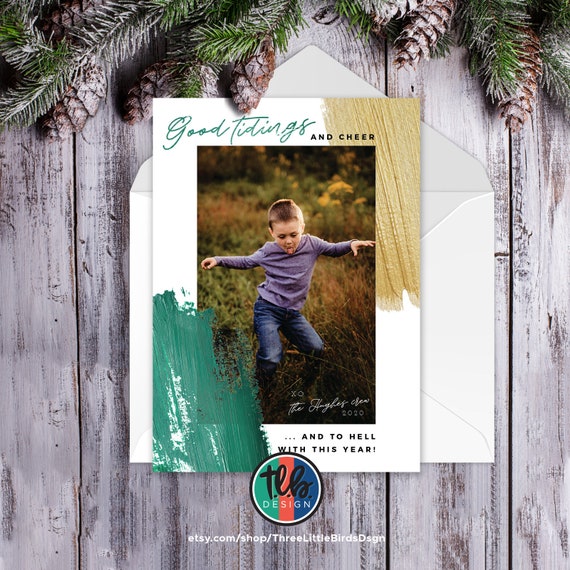 digital funny Christmas card good tidings and cheer photo Christmas Card playful holiday card special 2021 Christmas card funny 2020 Il_570xn