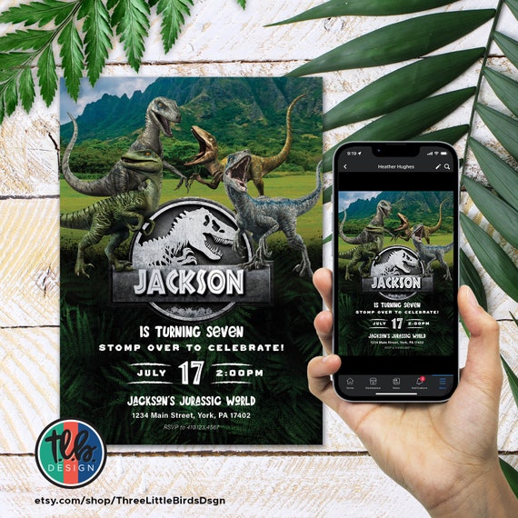 raptor squad jurassic world birthday invitation jurassic world party jurassic world invite velociraptor blue charlie delta echo Il_570xn