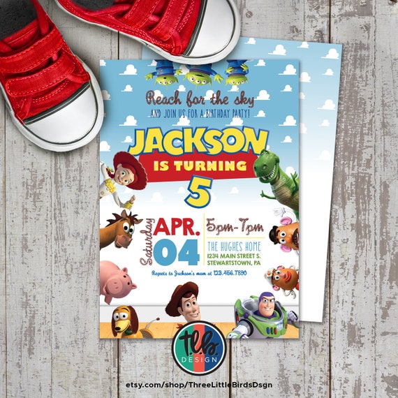 toy story birthday invite, toy story Birthday Invitation, buzz lightyear Invite, sheriff woody Invites, Personalized, Digital Il_570xn
