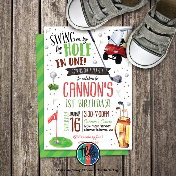 digital Golf Birthday Invitation hole in one birthday invite Golfing Invitation Golf Ball Invites Golf Par-tee golf first birthday invite Il_570xn