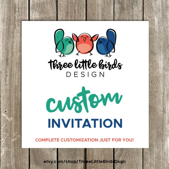 Three Little Birds Design - totally custom party or event invitation by Heather Hughes Il_570xn