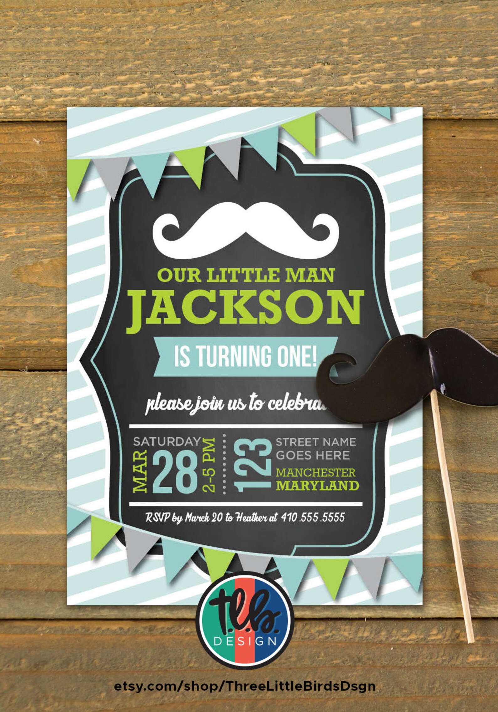 Boy first birthday invite little man invite 1st birthday | Etsy