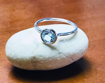 Aquamarine solitaire ring aquamarine ring solitaire ring natural aquamarine ring gold ring march birthstone ring gift for her handmade ring