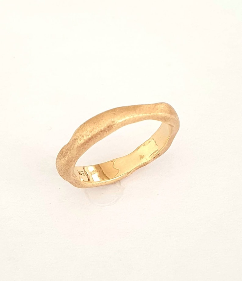 14K Gold Max 65% OFF Ring HandMade Wedding Band Free One of Long-awaited Kind Shape R a