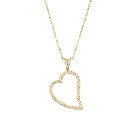 TrioStar Round Diamond 14K White Gold Over Love Heart Pendant Valentine Gift for Her