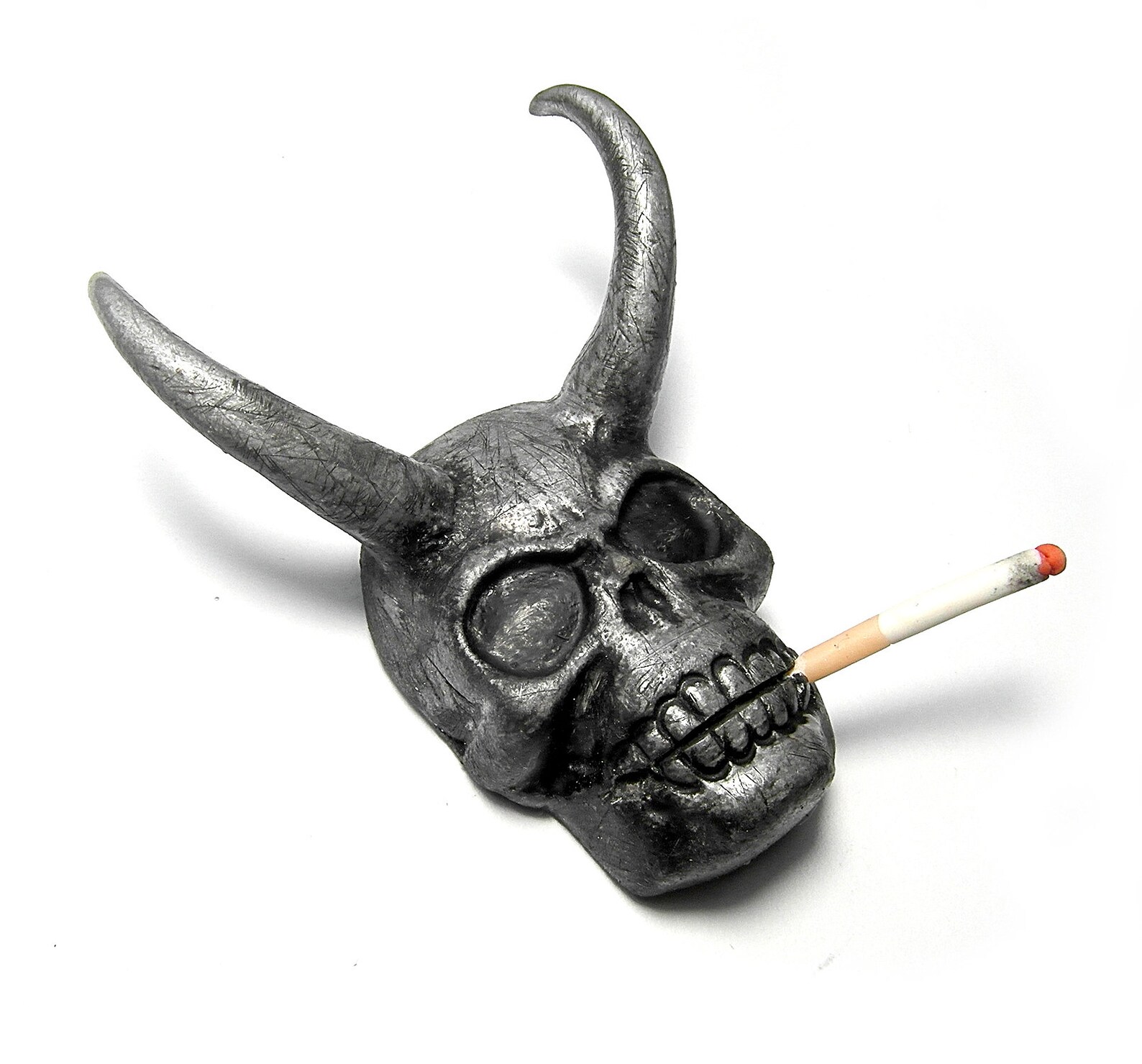 Hell devil horns old cross brutal skull bone Gothic necklace Etsy