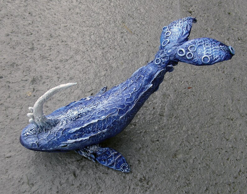 Figurine figure blue whale horn black spirit collection Etsy