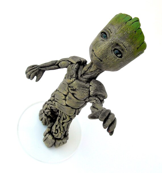 Baby Groot Custom Action Figure Wood Guardians Of The Etsy
