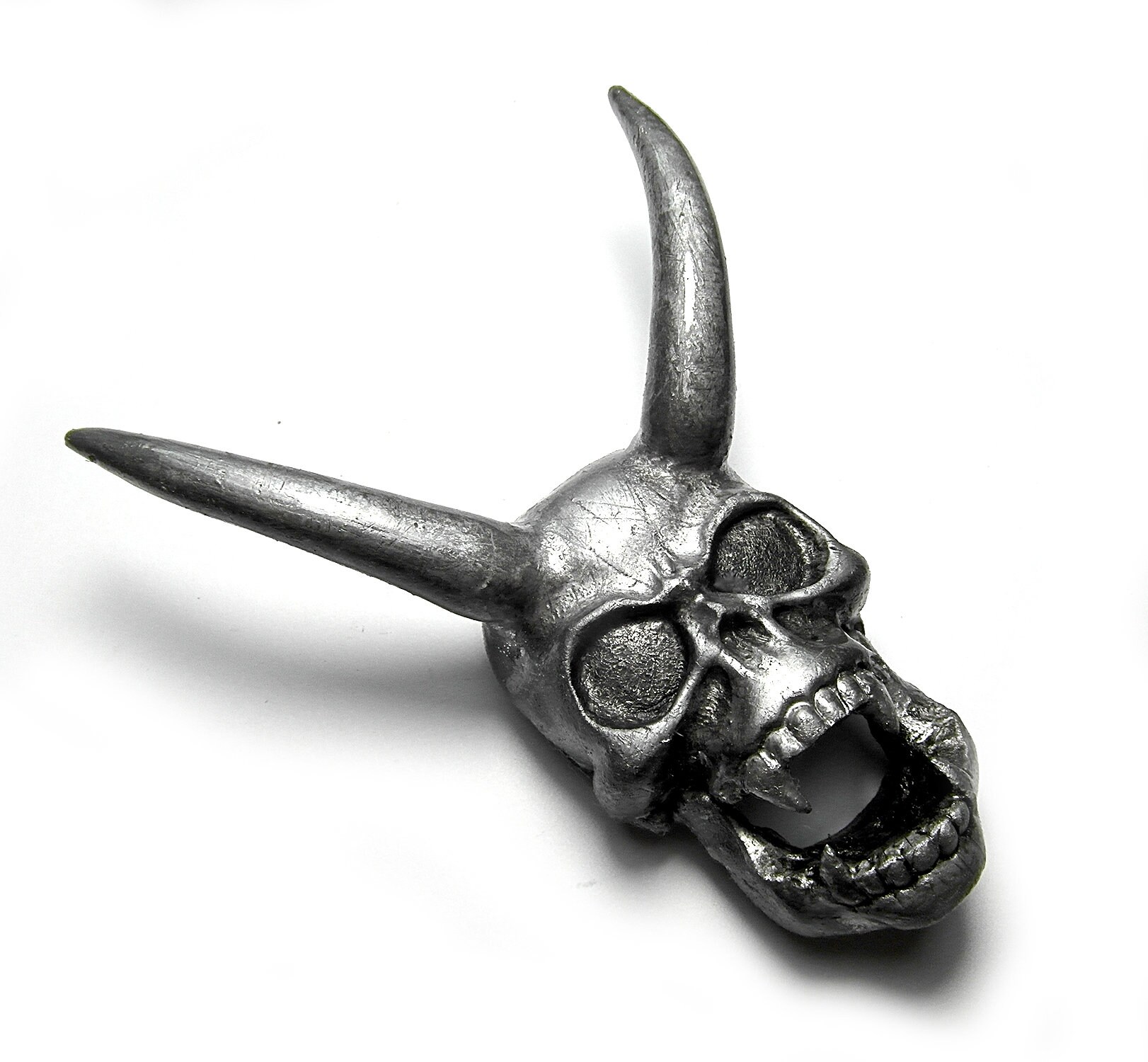 Hell devil horns old cross brutal skull bone Gothic necklace Etsy